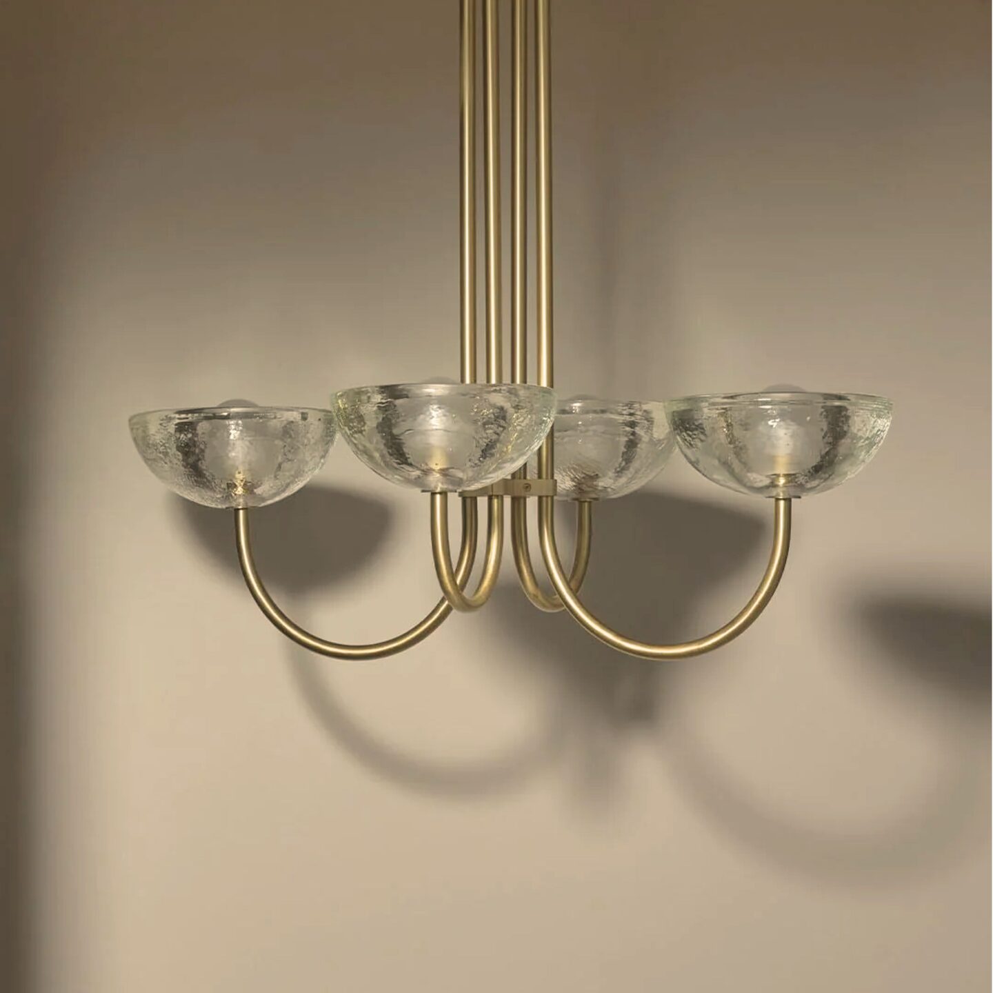 Aurelia Chandelier Narrow Cast Glass & Brass
